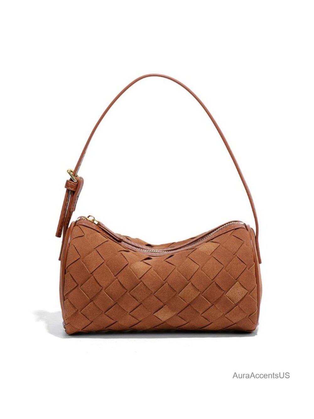 Small Woven Faux Leather Tote Bag Ladies Adjustable Shoulder Strap Evening